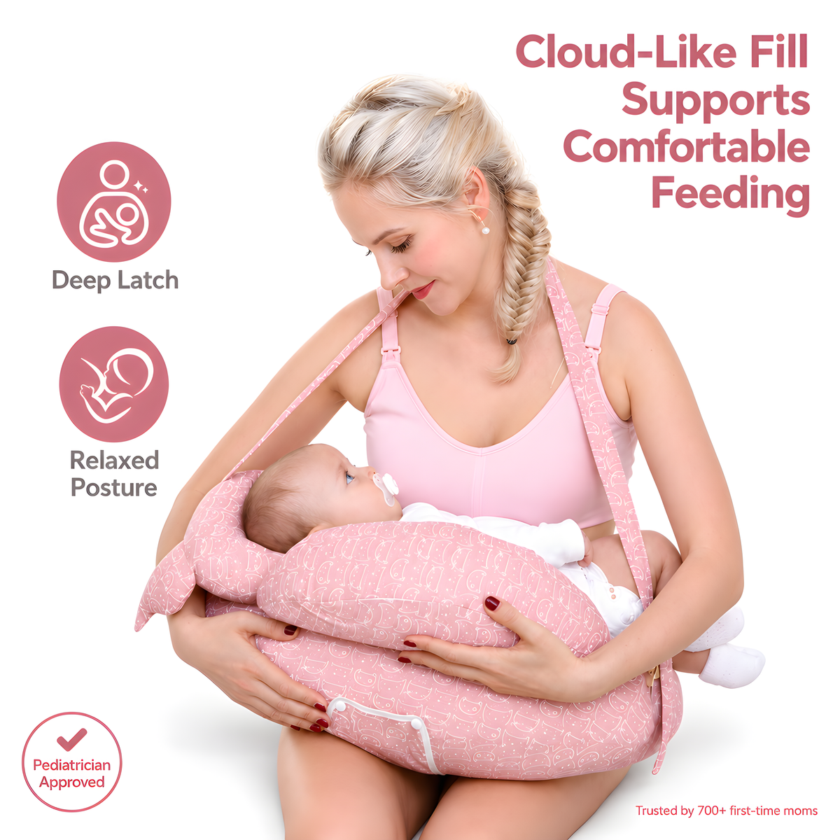 CuddleNest® Ergonomic Nursing Pillow for Calm Feeds