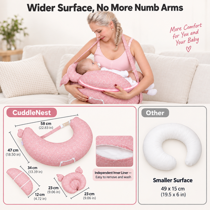 CuddleNest® Ergonomic Nursing Pillow for Calm Feeds